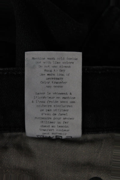 Rag & Bone Womens Black Skinny Jeans Button Cotton Blend Mid Rise Size 24