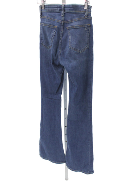 Rag & Bone Womens Flared Jeans Blue High Rise Button Fly 33 Inseam Size 23