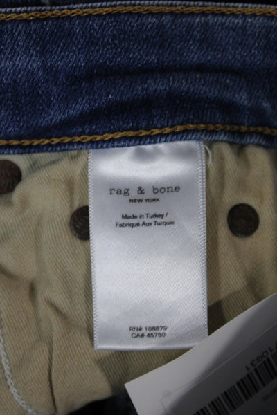 Rag & Bone Womens Flared Jeans Blue High Rise Button Fly 33 Inseam Size 23