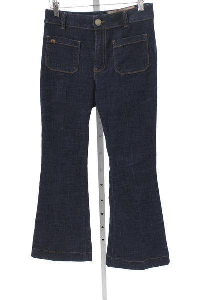 Alvin Valley Women Flared Blue Jeans Cotton Blend Button Fly Size 40