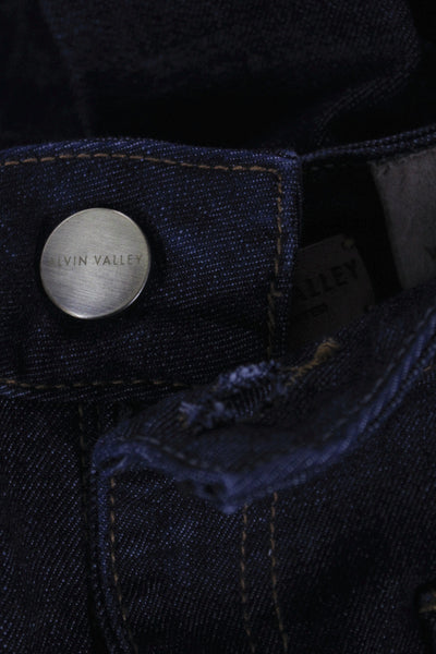 Alvin Valley Women Flared Blue Jeans Cotton Blend Button Fly Size 40