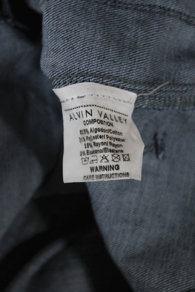Alvin Valley Women Flared Blue Jeans Cotton Blend Button Fly Size 40