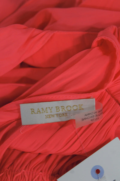 Ramy Brook Womens Pink Blouson Halter Long Dress Sleeveless Size XS