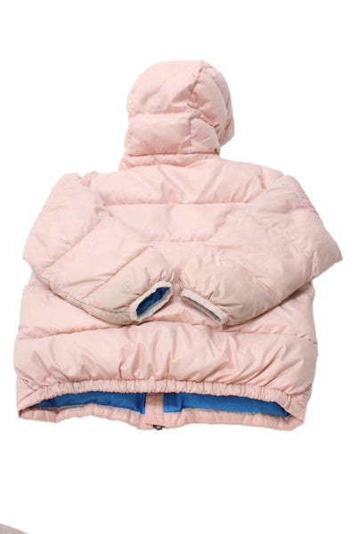 Patagonia Childrens Girls Hooded Full Zipper Puffer Jacket Pink Size 4