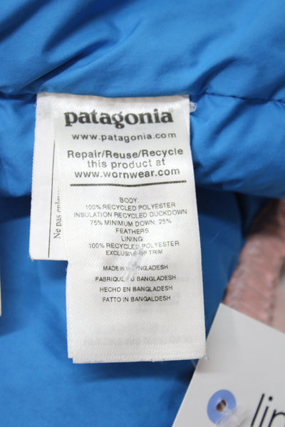 Patagonia Childrens Girls Hooded Full Zipper Puffer Jacket Pink Size 4