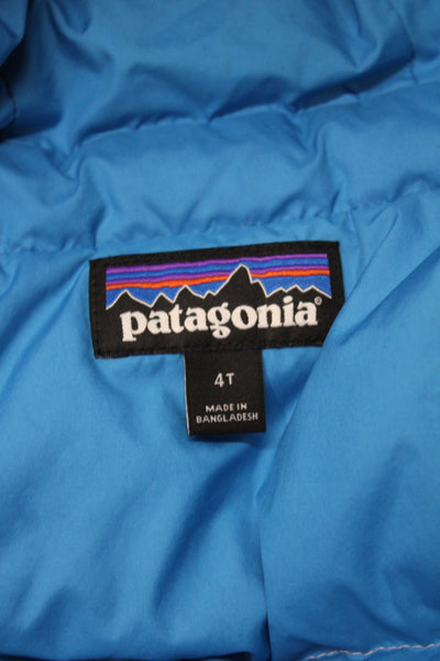 Patagonia Childrens Girls Hooded Full Zipper Puffer Jacket Pink Size 4