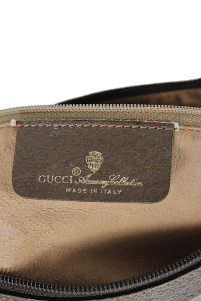 Gucci Womens Monogram Coated Canvas GG Boston Crossbody Shoulder Handbag Brown