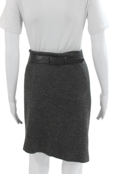 Alexander Wang Women Wrap Skirt Gray Short Buckle Acrylic Size 4