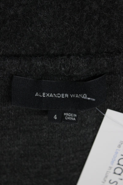 Alexander Wang Women Wrap Skirt Gray Short Buckle Acrylic Size 4