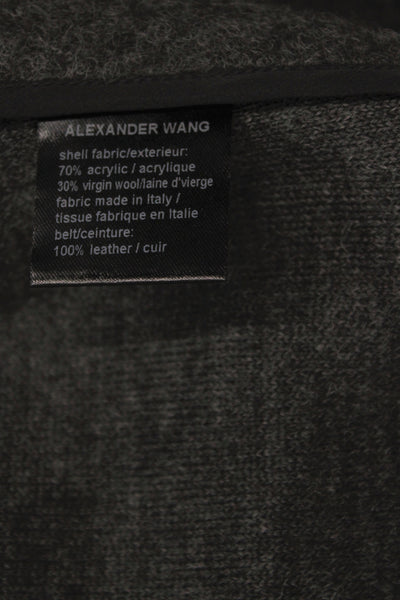 Alexander Wang Women Wrap Skirt Gray Short Buckle Acrylic Size 4