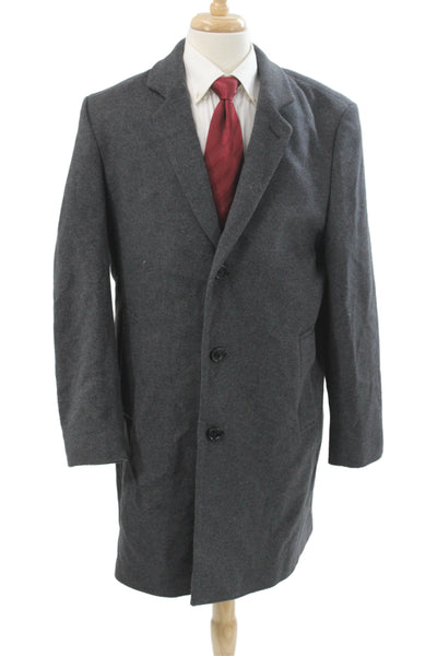 Michael Kors Mens Overcoat Gray Wool Button Size 42