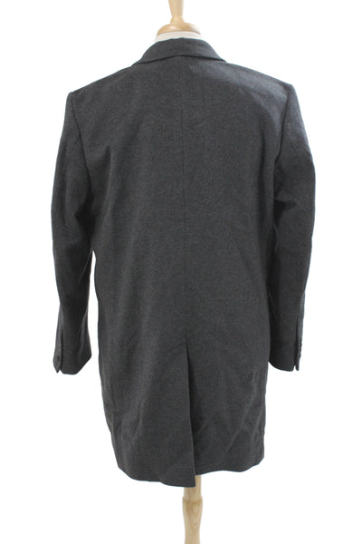 Michael Kors Mens Overcoat Gray Wool Button Size 42