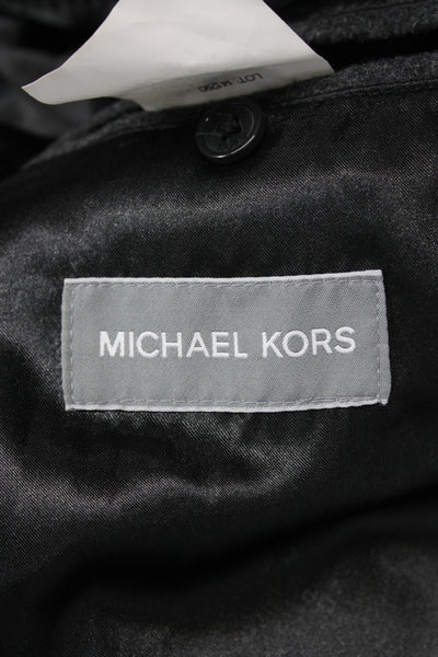 Michael Kors Mens Overcoat Gray Wool Button Size 42