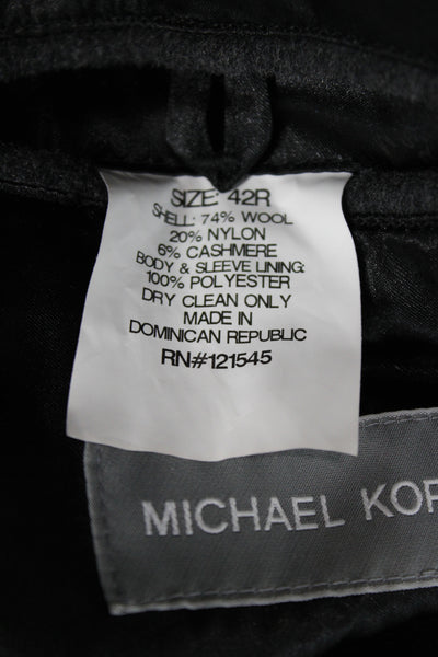 Michael Kors Mens Overcoat Gray Wool Button Size 42
