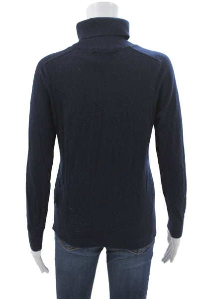 Quince Women 100% Mongolian Cashmere Turtleneck Sweater Blue Size S
