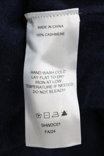 Quince Women 100% Mongolian Cashmere Turtleneck Sweater Blue Size S