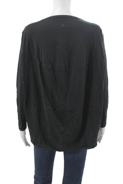 Lululemon Womens Black Cotton Boat Neck Pullover Long Sleeve Athleisure Size 8