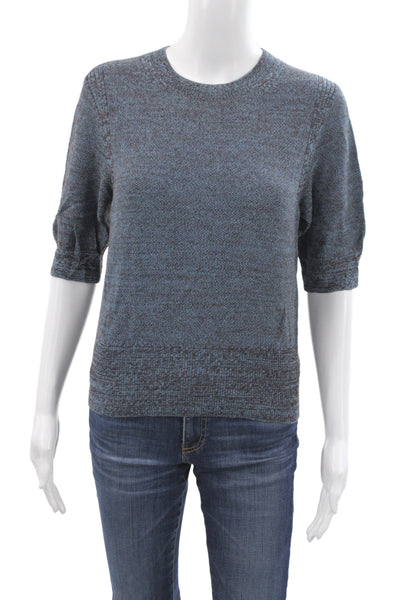 Rachel Comey Womens Blue Crew Neck Pullover Sweater Short Sleeve Size S