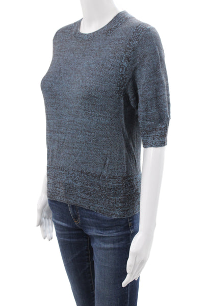 Rachel Comey Womens Blue Crew Neck Pullover Sweater Short Sleeve Size S