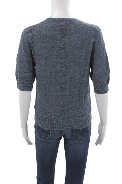 Rachel Comey Womens Blue Crew Neck Pullover Sweater Short Sleeve Size S