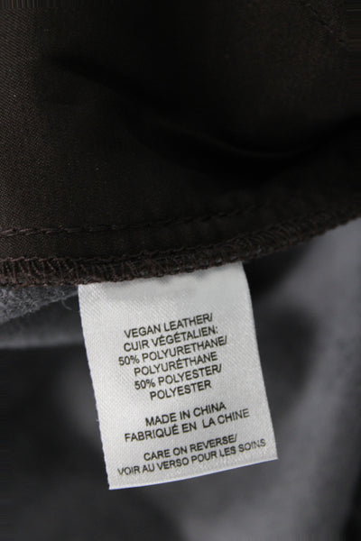 Divine Heritage Women Brown Jogger Pants Button Closure 50% PU Size S