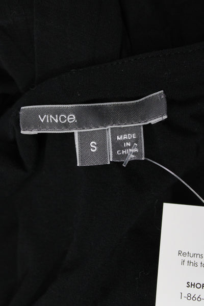 Vince Women Maxi Dress Black Sleeveless Scoop Neck 95% Micro Modal Size S