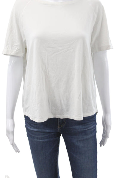 White Label Womens Short Sleeve Round Neck White T Shirt 90% Cotton Size L