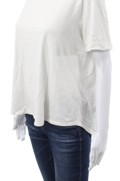 White Label Womens Short Sleeve Round Neck White T Shirt 90% Cotton Size L