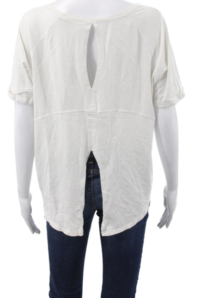 White Label Womens Short Sleeve Round Neck White T Shirt 90% Cotton Size L