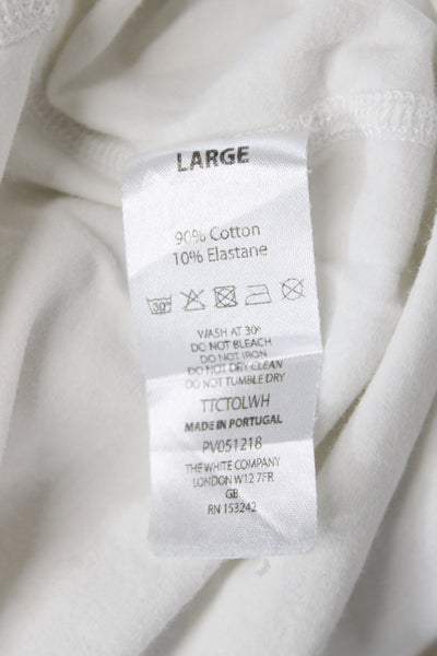 White Label Womens Short Sleeve Round Neck White T Shirt 90% Cotton Size L