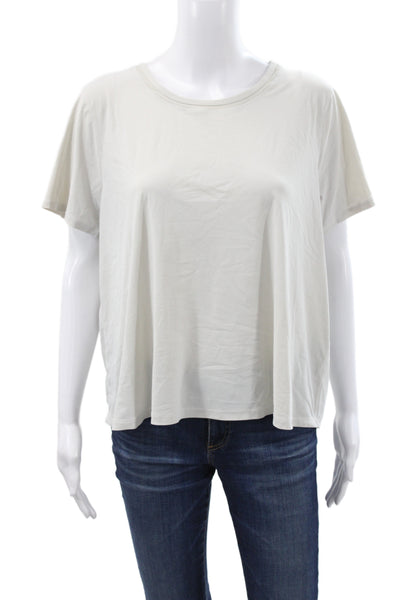 Lululemon Women Gray Modal Crew Neck Basic T-Shirt Short Sleeve Size S