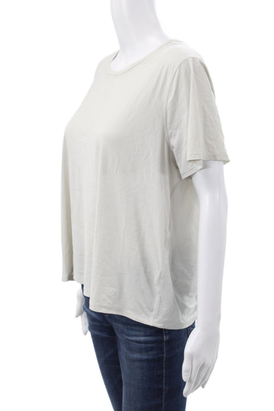 Lululemon Women Gray Modal Crew Neck Basic T-Shirt Short Sleeve Size S