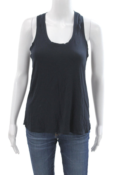 Splits 59 Womens Black Scoop Neck Basic Tank Sleeveless Viscose Size S