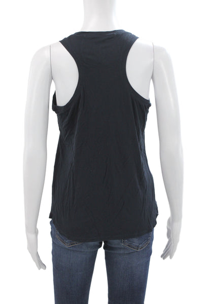 Splits 59 Womens Black Scoop Neck Basic Tank Sleeveless Viscose Size S