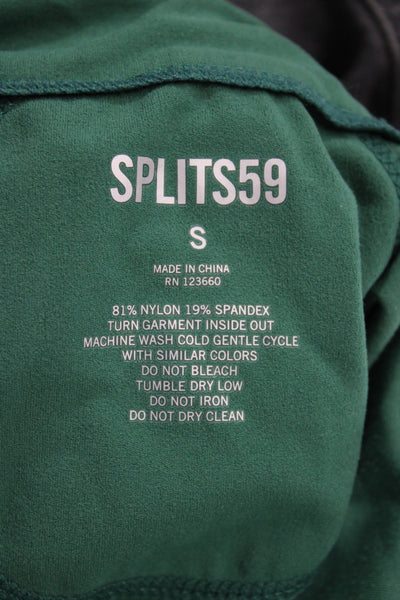 Splits 59 Women Pullover Casual Top Green Mock Neck Zip Nylon Size S
