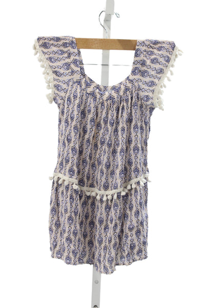 Eberjey Childrens Girls Geometric Print A Line Dress Pink Blue Size 8