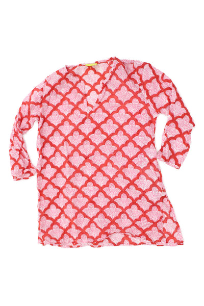 Roberta Roller Rabbit Childrens Girls :Printed Shirt Dress Red Pink Size 6