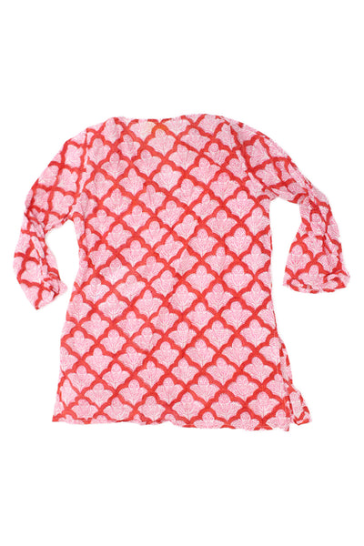 Roberta Roller Rabbit Childrens Girls :Printed Shirt Dress Red Pink Size 6