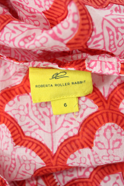 Roberta Roller Rabbit Childrens Girls :Printed Shirt Dress Red Pink Size 6