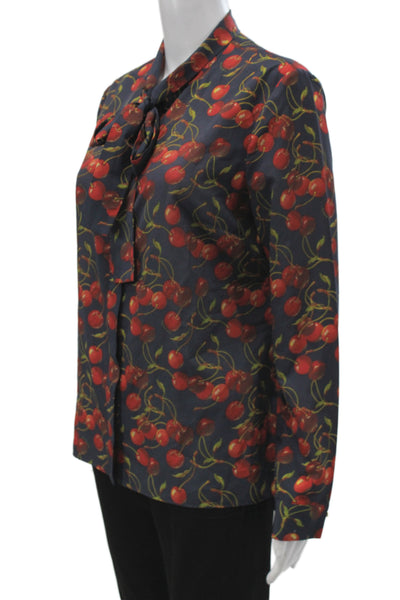 Ted Baker London Women Basic Black Floral Collared Long Sleeve Blouse Size 3