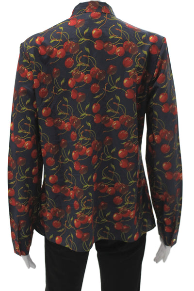 Ted Baker London Women Basic Black Floral Collared Long Sleeve Blouse Size 3