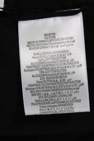 BCBG Max Azria Womens Biker Jacket Black Cotton Floral Zip Long Sleeve Size M