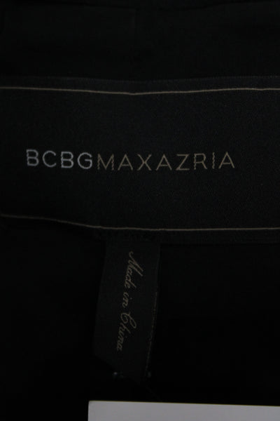 BCBG Max Azria Womens Biker Jacket Black Cotton Floral Zip Long Sleeve Size M