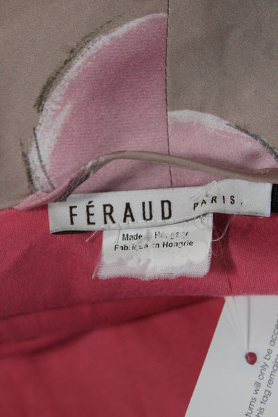 Feraud Womens Polka Dot Print Collared Tied Robe Beige Size 42