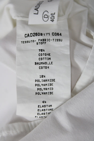 Fabiana Filippi Womens Tunic Blouse White Collared Button Cuff Size L
