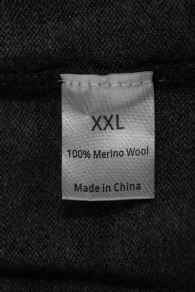 Bruno Magli Mens Pullover Sweater Gray Merino Mock Neck Long Sleeve Size 2XL
