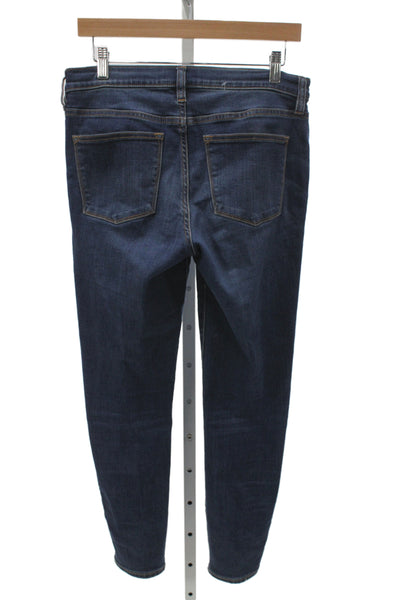 J Crew Womens Skinny Jeans High Waist Blue Cotton Button Size 29
