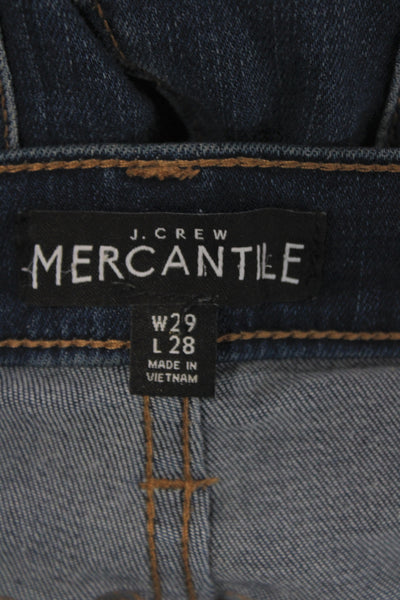 J Crew Womens Skinny Jeans High Waist Blue Cotton Button Size 29