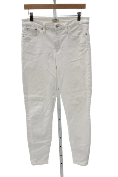 J Crew Women Skinny White High Waist Cotton Jeans Size 30