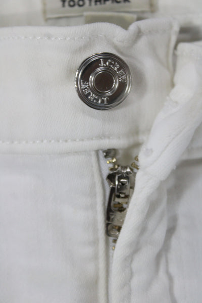 J Crew Women Skinny White High Waist Cotton Jeans Size 30